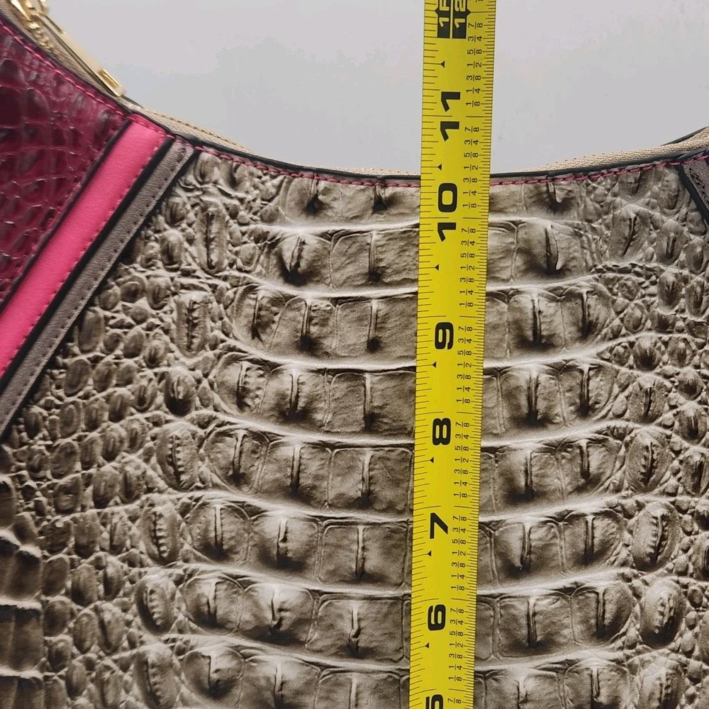 MKF Collection Nayra Embossed Shoulder Hobo Bag‎ Pink Charcoal By Mia K - NWT